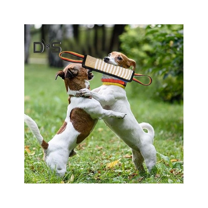 Zerrspielzeug für Hunde, robustes Beißkissen aus Jute, Trainingsgerät, Leinen, interaktives Zerrspielzeug, Belohnungs- und Üb