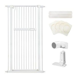 RAKU Zaunabstand Haustierhöhe 140 cm hoch Einbaubreite Doppelte Tür ohne Bohren automatisch vorne und hinten 90 Grad Ausbruch