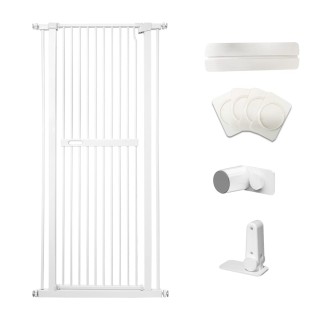RAKU Haustierhöhe mit Zaunspannung, hohe Einbaubreite, Hunde-Ausbruchschutz, Babygitter, Einbaubreite, Tor, Katze, 155 cm, Tü