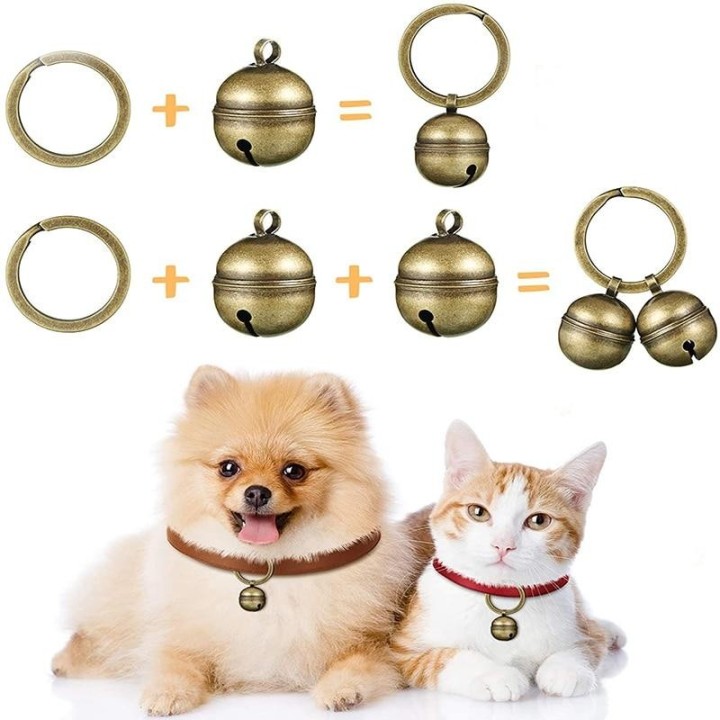 Katze Hundehalsband Messing Glöckchen Halsband Hund Charm Bronze Glöckchen Haustier Anhänger Schlüsselanhänger Halsbänder Hal