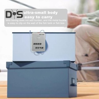 Aquarium-Luftpumpe, wiederaufladbar, mit zwei Ausgängen, Sauerstoffpumpe für Aquarien, Bubbler, Mini-Hydroponik-Aquarium-Belü