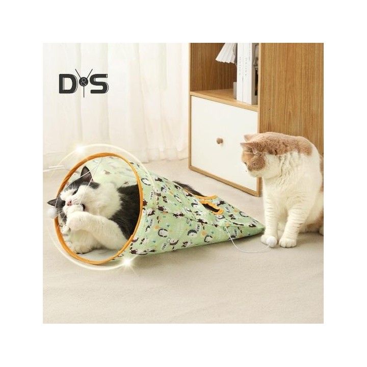 Katzentunnelspielzeug, faltbare Katzentunneltasche für interaktives Spielen im Innenbereich, Peekaboo, multifunktionales, fle