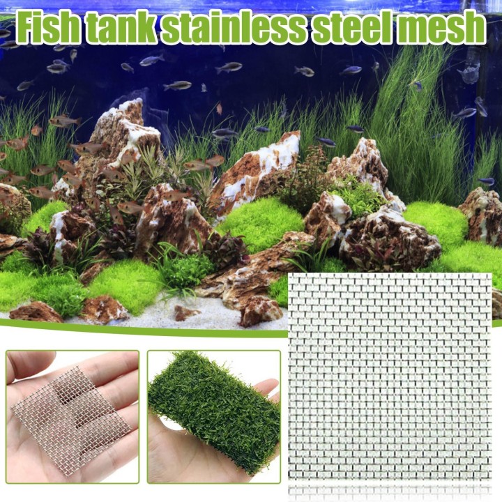 Edelstahl-Drahtgeflecht-Pad für Aquarienpflanzen, lebende Aquarienpflanzen bunt