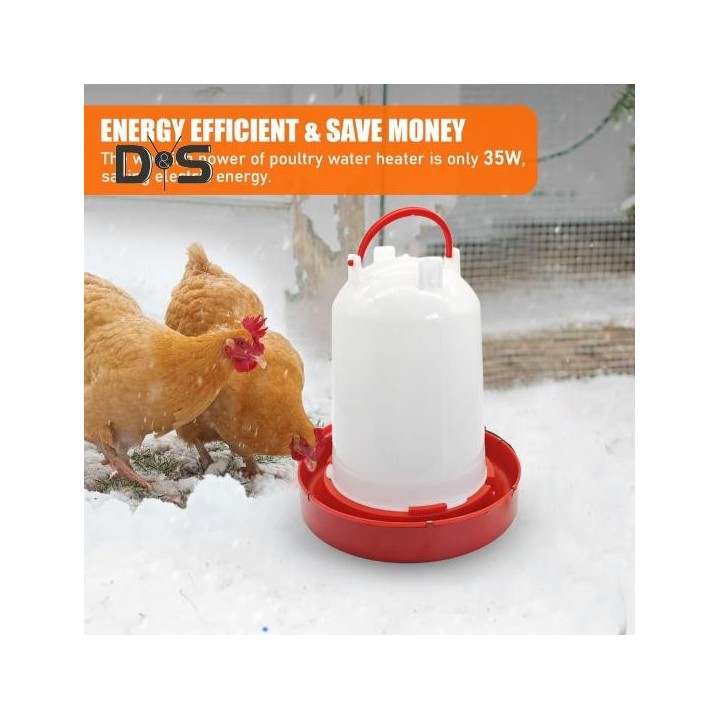 3 Gallonen beheizte Hühnertränke, 110 V, 100 W, automatisch beheizte Geflügeltränke, Winter-Geflügelbrunnenheizung für Hühner