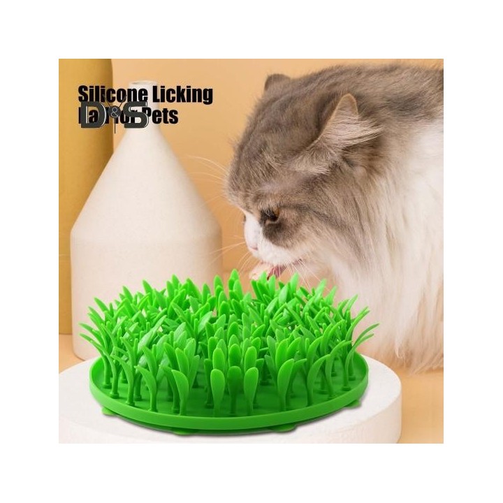 Silikon-Grasmatte für Hunde, Slow Feeder-Matte, rutschfest, interaktives Tierfutterspielzeug, Futtersuchmatte für Katzen, Wel