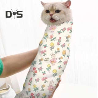 Selbstklebende Katzenpflege-Wickeltasche, Katzenkrallenschneide- und -reinigungs-Rückhaltetasche, Biss- und Kratzschutz, Fluc