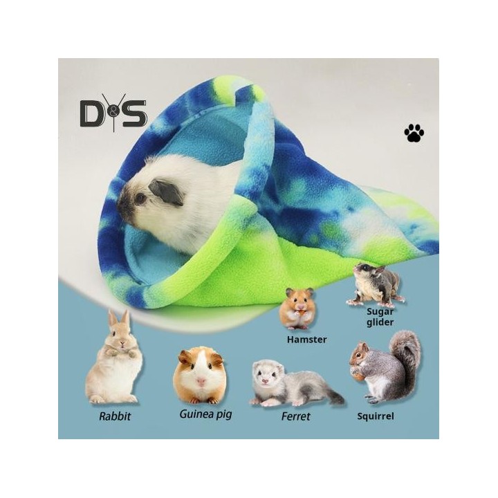 Hamsterschlafsack, weiches Fleece, warm, Winterversteck, Nest, Meerschweinchen, Kuschelsack, Kleintiere, gemütliche Höhle für