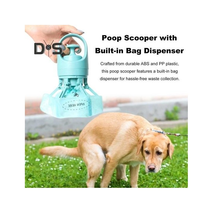 Hundekotschaufel, berührungslose, handliche Hundekotschaufel mit Beutelspender, tragbarer Reiniger zum Aufsammeln von Tierkot