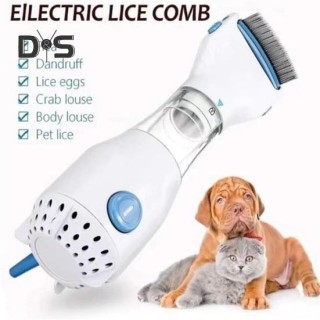 Tierhaar-Lausentferner, Haustier-Flohkamm, Läusekamm, Edelstahlzähne, Staubsauger, Läuse- und Eierfänger für kleine, mittelgr