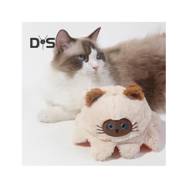 Plüsch-Oktopus-Haustierspielzeug, interaktives, kreischendes Piraten-Katzen-Oktopus-Haustier-Kauspielzeug, Welpen-Beißspielze