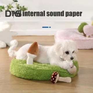 Pilzmatte, Haustierbett, Hunde-Schnüffelmatte mit 3 knisternden Pilzen/Bäumen/Kakteen zum Verstecken von Leckereien, interakt