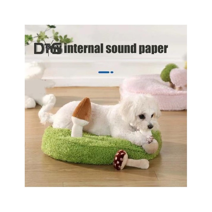 Pilzmatte, Haustierbett, Hunde-Schnüffelmatte mit 3 knisternden Pilzen/Bäumen/Kakteen zum Verstecken von Leckereien, interakt