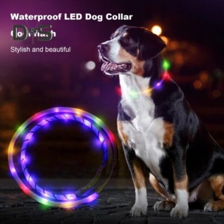 LED-Hundehalsband, wiederaufladbar über USB, wasserdicht, leuchtendes Haustierhalsband für Spaziergänge bei Nacht, Sicherheit