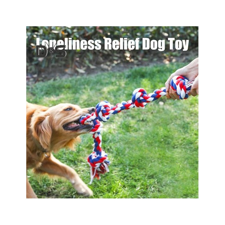 5-Knoten-Hundeseilspielzeug, robustes Kauseilspielzeug für Hunde, für aggressive Kauer, interaktives Baumwollseil zum Ziehen