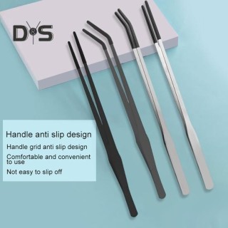 Fütterungszange für Reptilien aus Edelstahl mit Gummispitze, gerade/gebogene lange Pinzette für Aquarien, Bartagamen, Tanksch