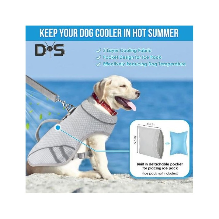 Kühlweste für Hunde, schnelle Kühltechnologie, Haustierkleidung mit reflektierenden Streifen, Sommer-UV-Schutz, Kühljacke für