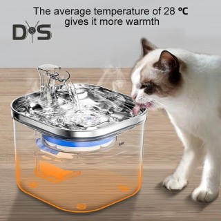 2L Katzentrinkbrunnen Leiser Edelstahl-Trinkbrunnen für Haustiere mit Filter Automatischer Katzenwasserspendernapf für Hauska