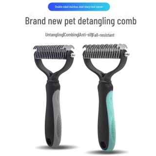 Doppelseitiger Fellpflegekamm für Haustiere – Entwirrer und Haarentferner für Hunde M Large-Bone Bag