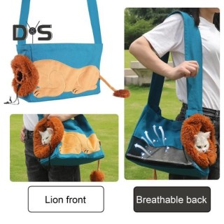 Pet Out Umhängetasche, Löwenförmiger Showkopf, Canvas, Katzentragetasche, Tragetasche für Haustiere im Freien, Reisetasche fü