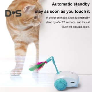 Katzenspielzeug mit Turboschwanz, interaktives Katzenmausspielzeug, wiederaufladbar über USB, automatisch bewegliches Teaser-