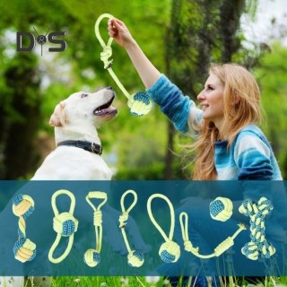 7/8 Stück Hundeseilspielzeug, kaufestes Baumwollseil-Knotenspielzeug für aggressive Kauer, interaktives Tauziehen-Beißspielze