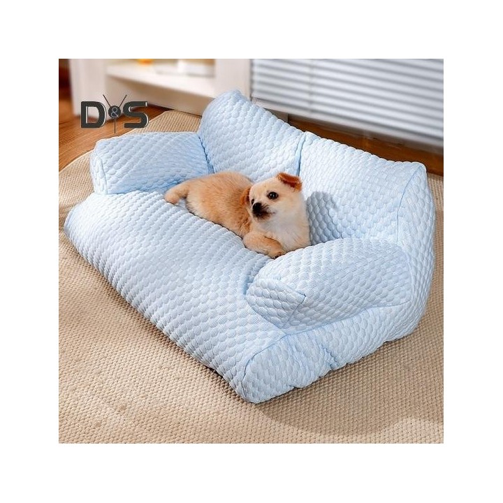 Kühlendes Haustier-Sofabett, Sommerkühlbett, Schlafsofa, weiches, bequemes Nest mit Baumwollfüllung für kleine, mittelgroße u
