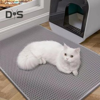 Extra große Katzenstreumatte, doppellagige Katzenstreu-Fangmatte, rutschfeste, wasserdichte Katzentoilettenmatte, Streukontro