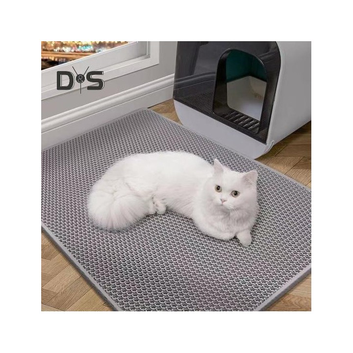 Extra große Katzenstreumatte, doppellagige Katzenstreu-Fangmatte, rutschfeste, wasserdichte Katzentoilettenmatte, Streukontro