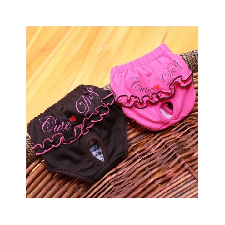 Baumwoll-Hunde-Hygienewindel, elastisch, langlebig, Menstruations-Slip für Haustiere XS kaffeebraun