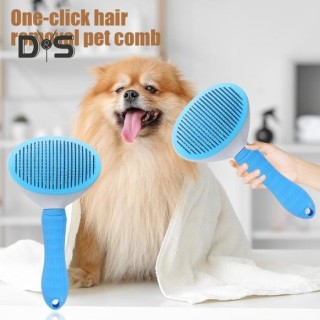 Katzenpflegebürste, schmerzlose Tierhaarentfernung, sanfter Entwirrungskamm für Haustiere mit Ein-Klick-Taste zum Haarentfern