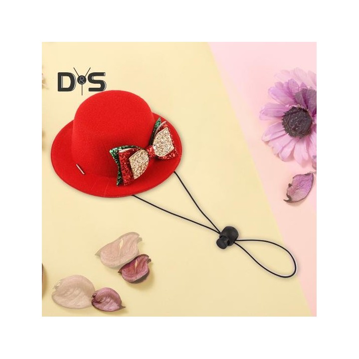 Weihnachtsmütze für Haustiere, süße rote Mütze mit Schleife, Cosplay-Zubehör, Katzen-Outdoor-Mütze, weiche, bequeme Weihnacht