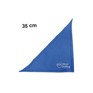 Schecker - Besticktes Halstuch, Unser Liebling mit Herz + Name [35cm - Royalblau]