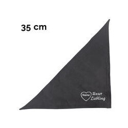 Schecker - Besticktes Halstuch, Unser Liebling mit Herz + Name [35cm - Schwarz]