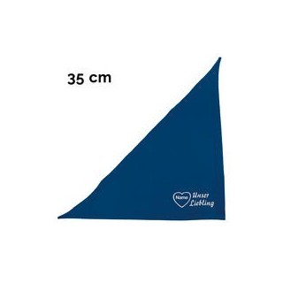 Schecker - Besticktes Halstuch, Unser Liebling mit Herz + Name [35cm - Blau]