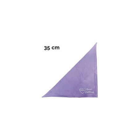 Schecker - Besticktes Halstuch, Unser Liebling mit Herz + Name [35cm - Flieder]