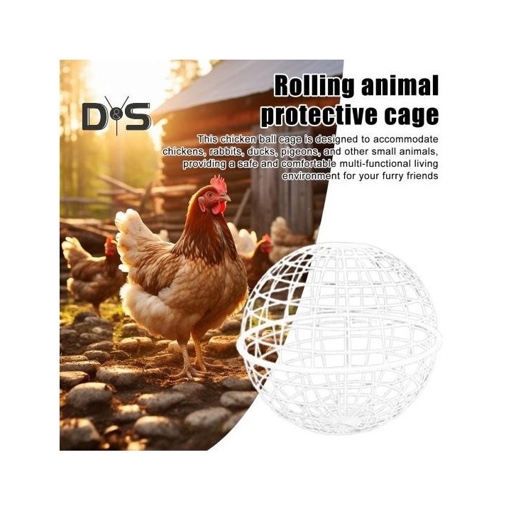 1/2/3 Stück kugelförmiger beweglicher Hühnerstall, rollbares Geflügelgehege für den Außenbereich, runder PVC-Stall, sicherer