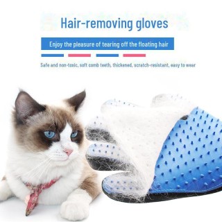 Fellpflegebürste für Haustiere: Werkzeug zur Katzenhaarentfernung und Hundebademassage Right hand rosa