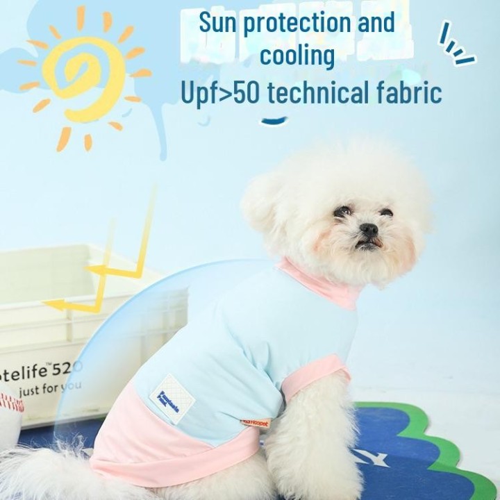 Atmungsaktive Sommer-Sonnenschutzweste für kleine Hunde – Shiba Inu, Teddy, Bichon. XS: Chest 34cm