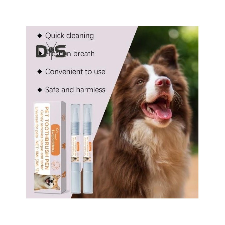 2 Stück Haustier-Zahnbürstenstift, Zahnreinigungs- und Aufhellungsset, Atemerfrischer, Zahnsteinentfernung, Zahnpflege, Zahnb