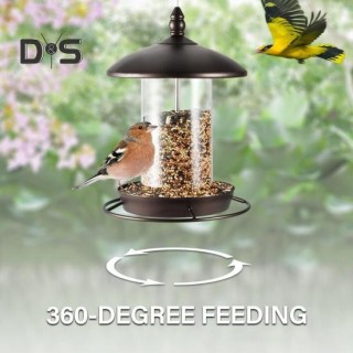 Vogelfutterstation mit Eichhörnchendach, aus Metall, kaufest, zum Aufhängen, Kolibri-Futterstation, Vogelfutterstation mit Si