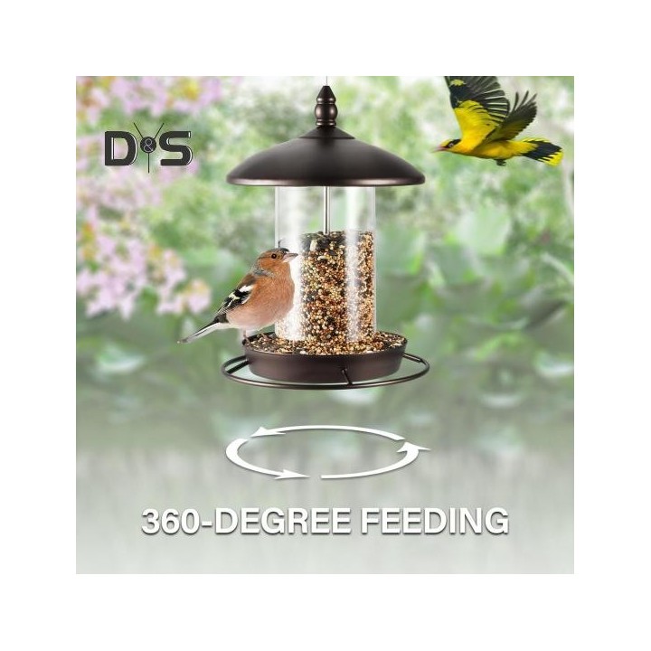 Vogelfutterstation mit Eichhörnchendach, aus Metall, kaufest, zum Aufhängen, Kolibri-Futterstation, Vogelfutterstation mit Si