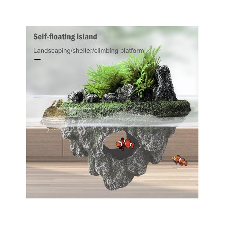 Fisch Tank Künstliche Stein Dekoration Miniatur Aquarium Float Moss Rock Landschaftsbau Betta Höhle S