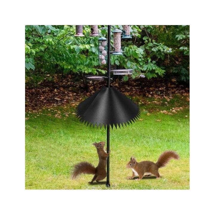 1/2 Stück Eichhörnchensichere Schallwand aus Metall zur Befestigung an Stangen, Eichhörnchenschutz-Stopper für Vögel im Freie