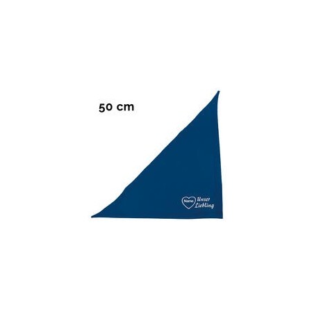 Schecker - Besticktes Halstuch, Unser Liebling mit Herz + Name [50cm - Blau]