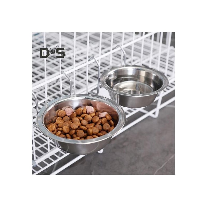 2 Stück Zwinger-Hundefutternäpfe aus Edelstahl für Hundekisten, Wassernapf, Futterspender für Hunde, Futterhalter für Welpenk