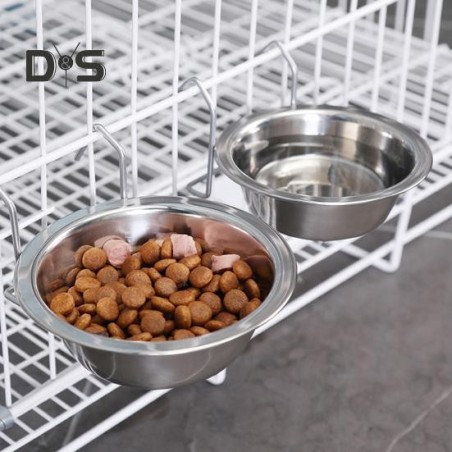 2 Stück Zwinger-Hundefutternäpfe aus Edelstahl für Hundekisten, Wassernapf, Futterspender für Hunde, Futterhalter für Welpenk