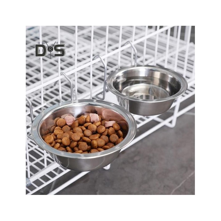 2 Stück Zwinger-Hundefutternäpfe aus Edelstahl für Hundekisten, Wassernapf, Futterspender für Hunde, Futterhalter für Welpenk