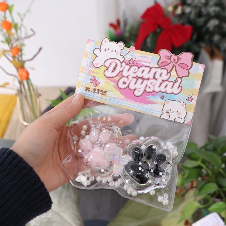 Blingbling Katzenpfote, langsames Rückprallspielzeug, transparent, zum Quetschen, für Katzenpfoten, Katzenpfoten, Kneifspielz