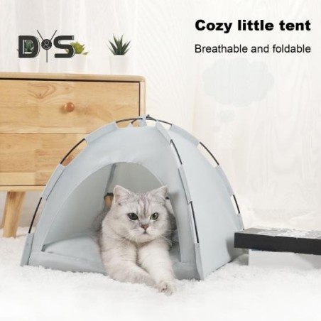Haustier-Zeltbett mit Baldachin, tragbares Katzenbett, erhöhtes Haustierbett, atmungsaktives, weiches Katzenzeltnest für drin