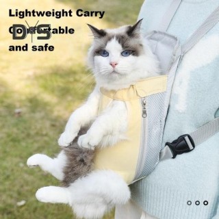 Hunde-Fronttrage-Rucksack, Katzen-Netz-Reisetasche, verstellbare Haustier-Outdoor-Schultergrifftasche für Wandern, Camping, R